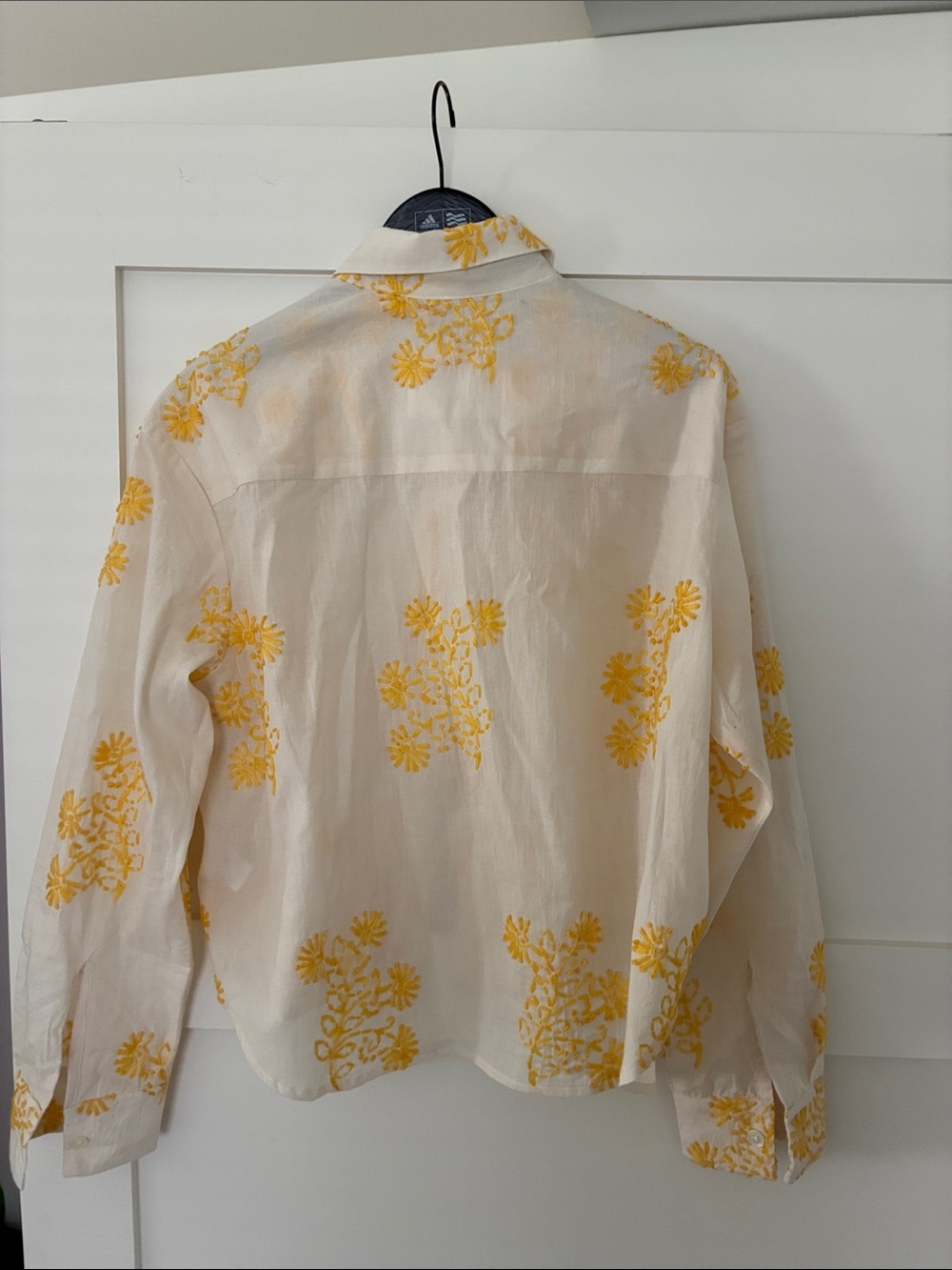Women’s Wear Cissa Cream Shirt with Yellow Floral Embroidery - Picture 2 of 3